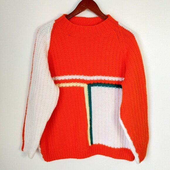 Handknit Women's Sweater Sz XL Multicolor Relaxed Fisherman Style Casual - Picture 1 of 7